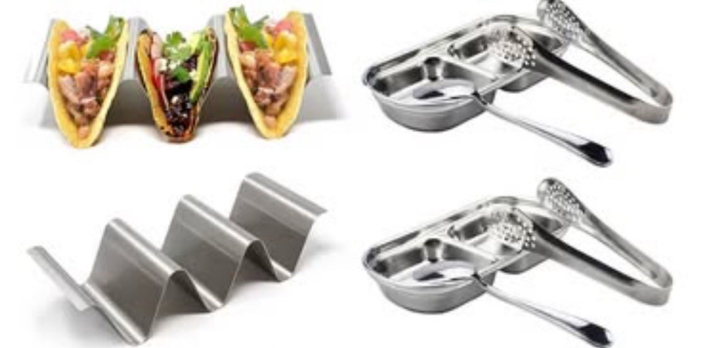 Taco Holders 2 Packs, Stainless Steel Taco Racks With Handles